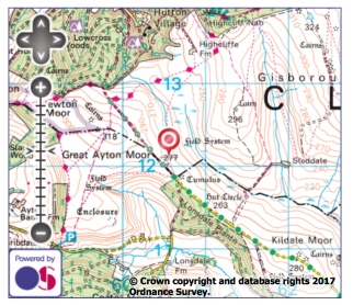 Boundary Stone, Great Ayton Moor map